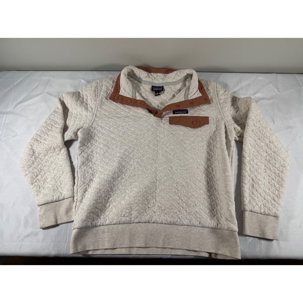 Patagonia Organic Cotton Quilt Snap-T Pullover Oatmeal Brown 25282 Small